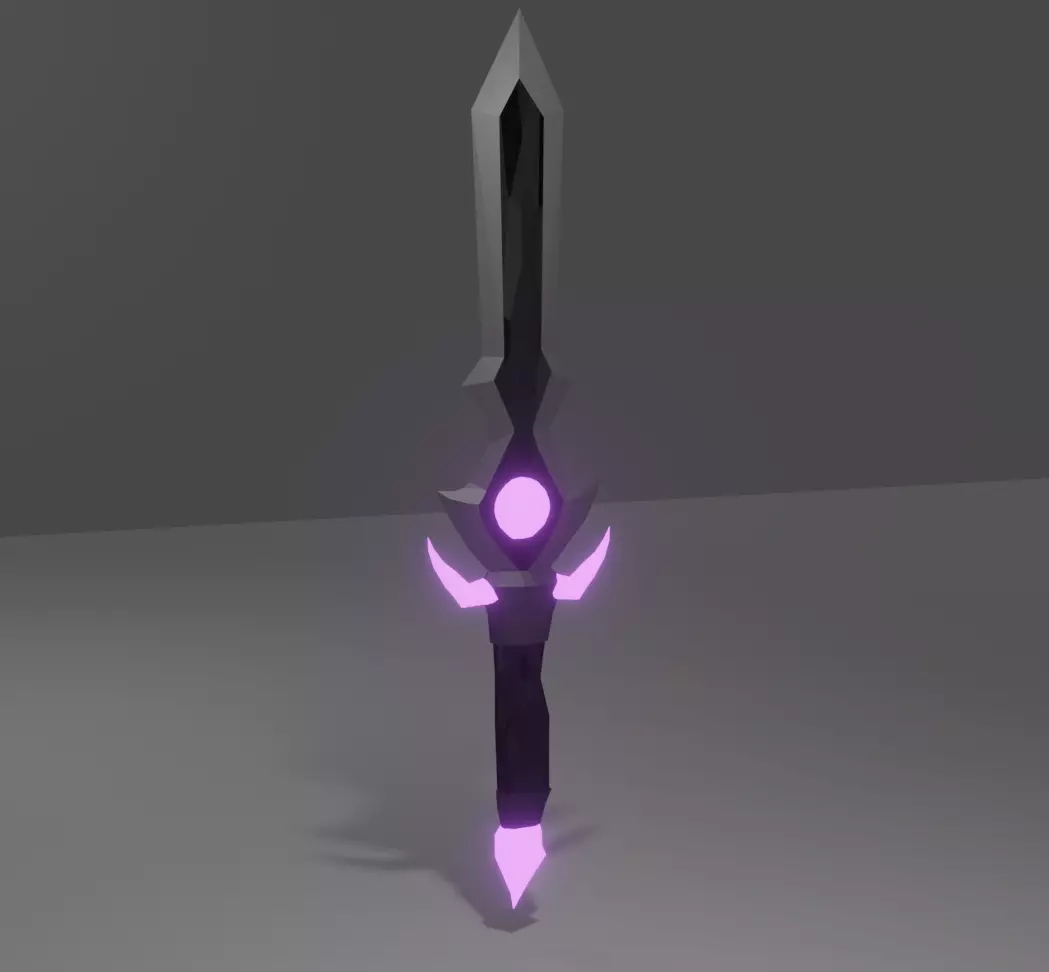 dagger sword with lights Low-poly 3D model_0