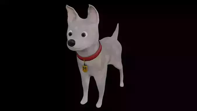 White Dog  Free low-poly 3D model