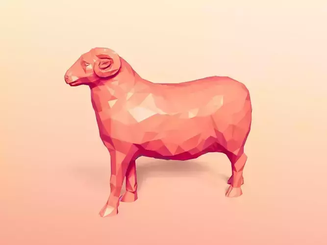 LowPoly Sheep Ready for 3D Printing
