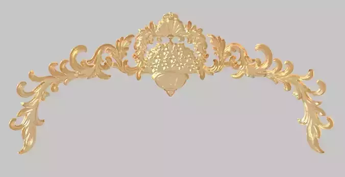 pattern wood machine cnc carving Classic luxurious gold 3D model