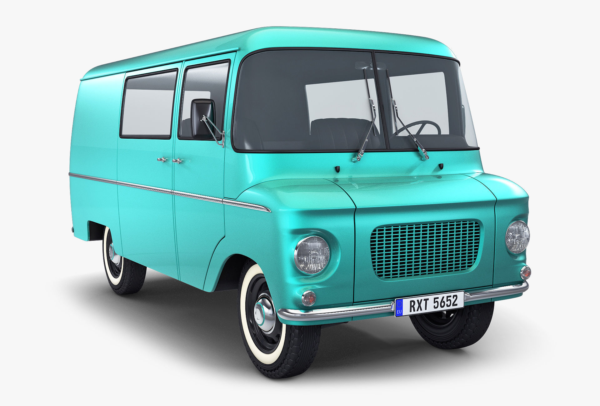 Generic Retro Cargo Van v 1 3D model_1