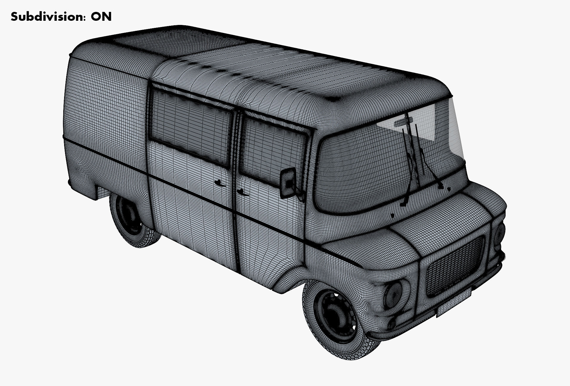 Generic Retro Cargo Van v 1 3D model_21