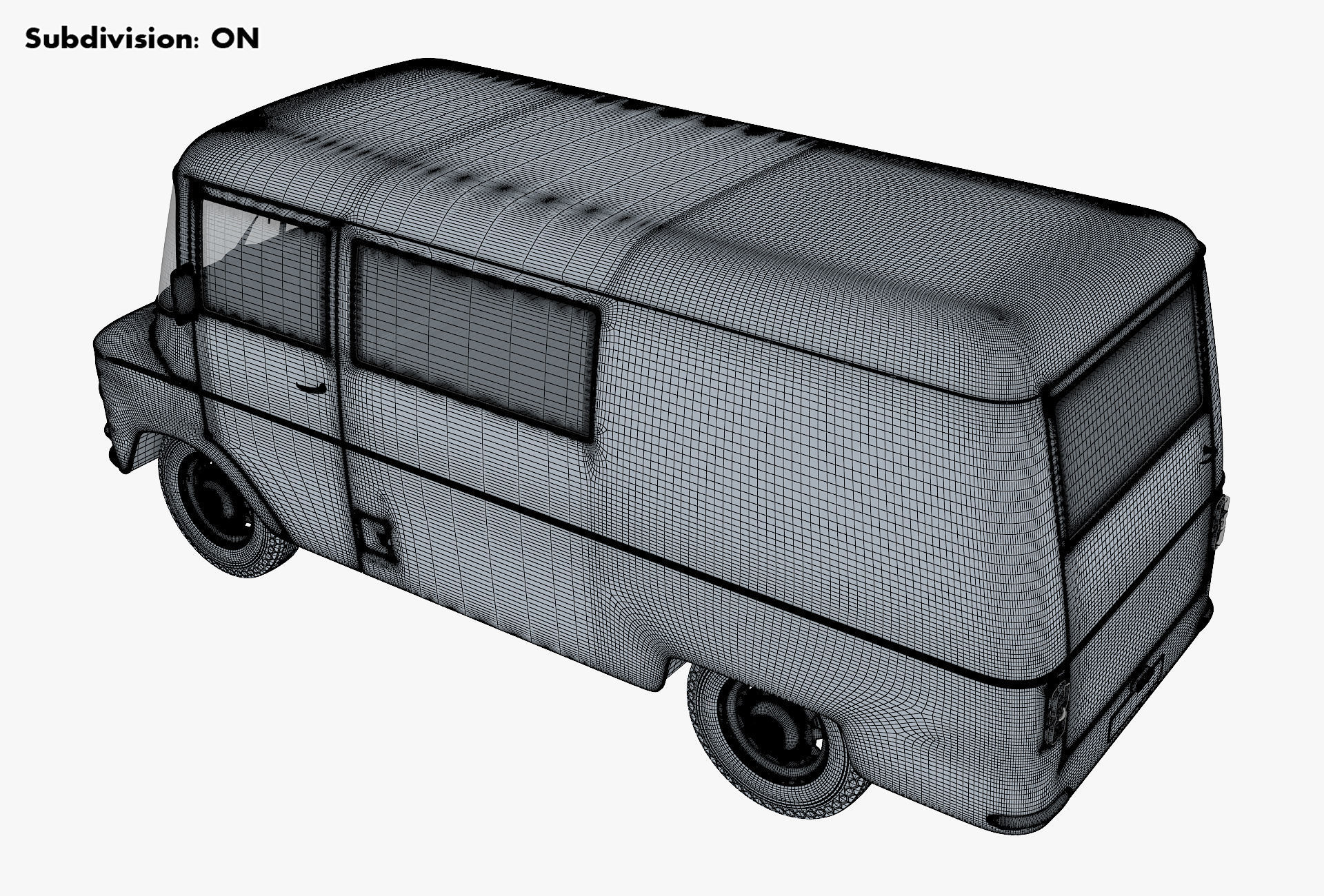 Generic Retro Cargo Van v 1 3D model_19