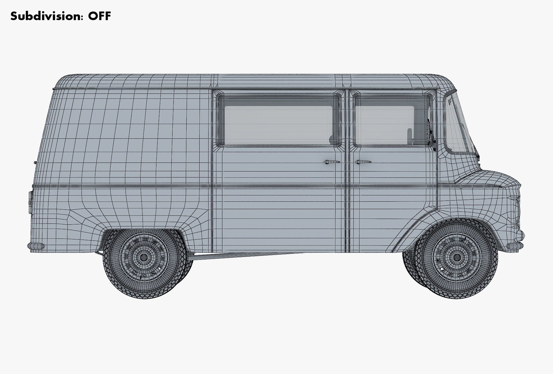 Generic Retro Cargo Van v 1 3D model_26