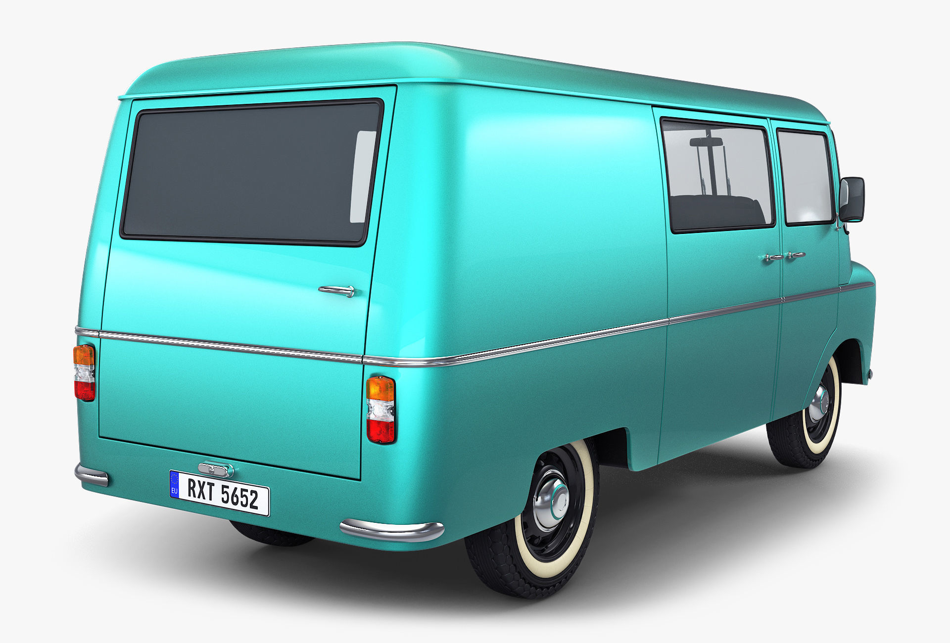 Generic Retro Cargo Van v 1 3D model_2