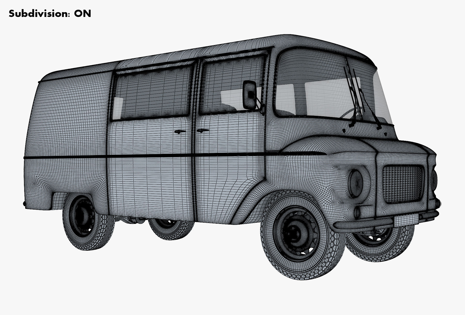 Generic Retro Cargo Van v 1 3D model_23