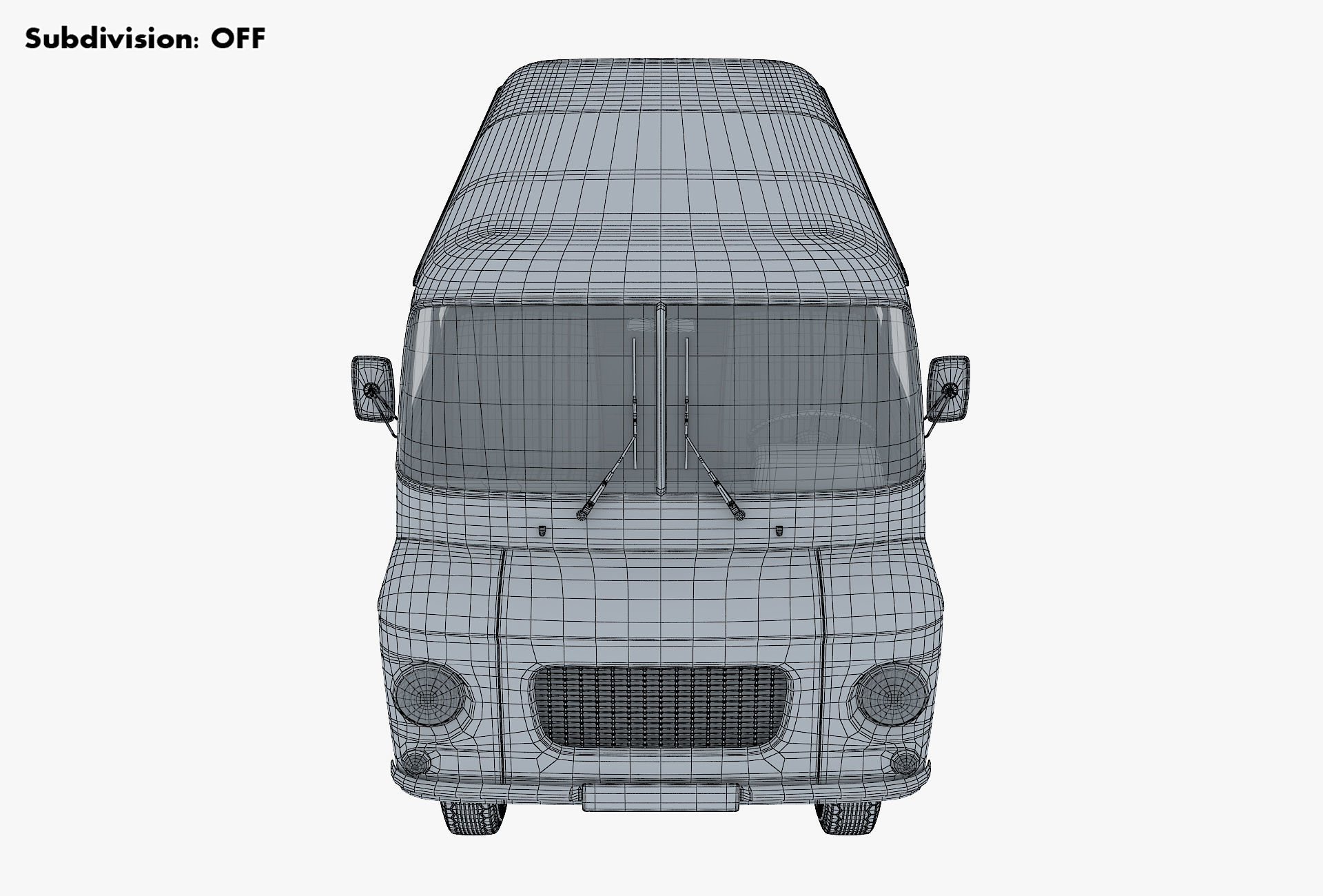 Generic Retro Cargo Van v 1 3D model_30