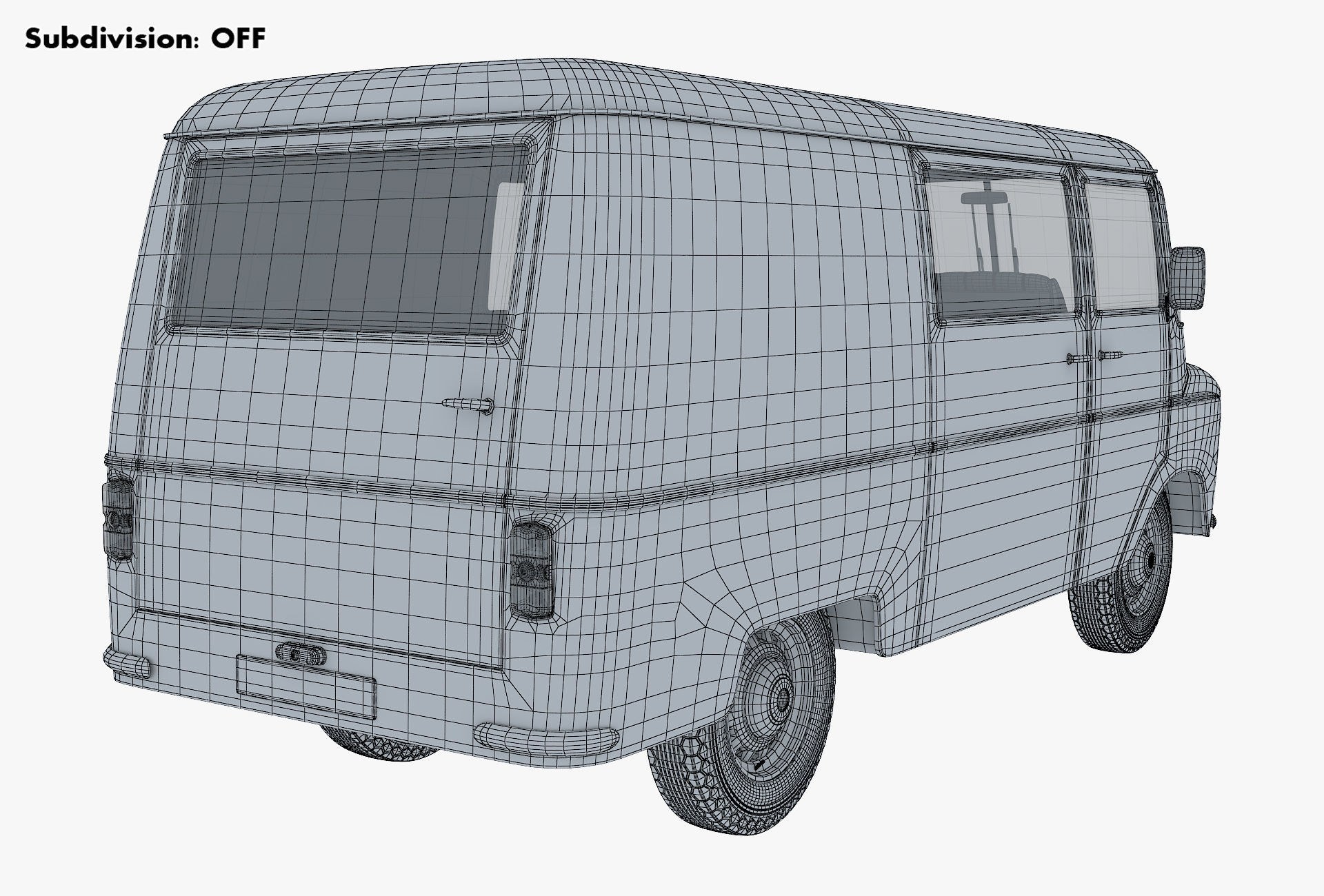 Generic Retro Cargo Van v 1 3D model_18