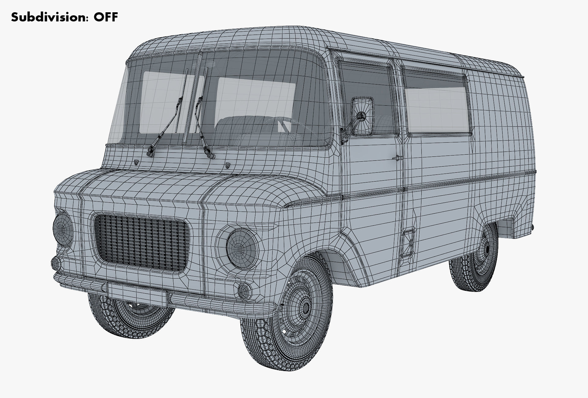 Generic Retro Cargo Van v 1 3D model_14