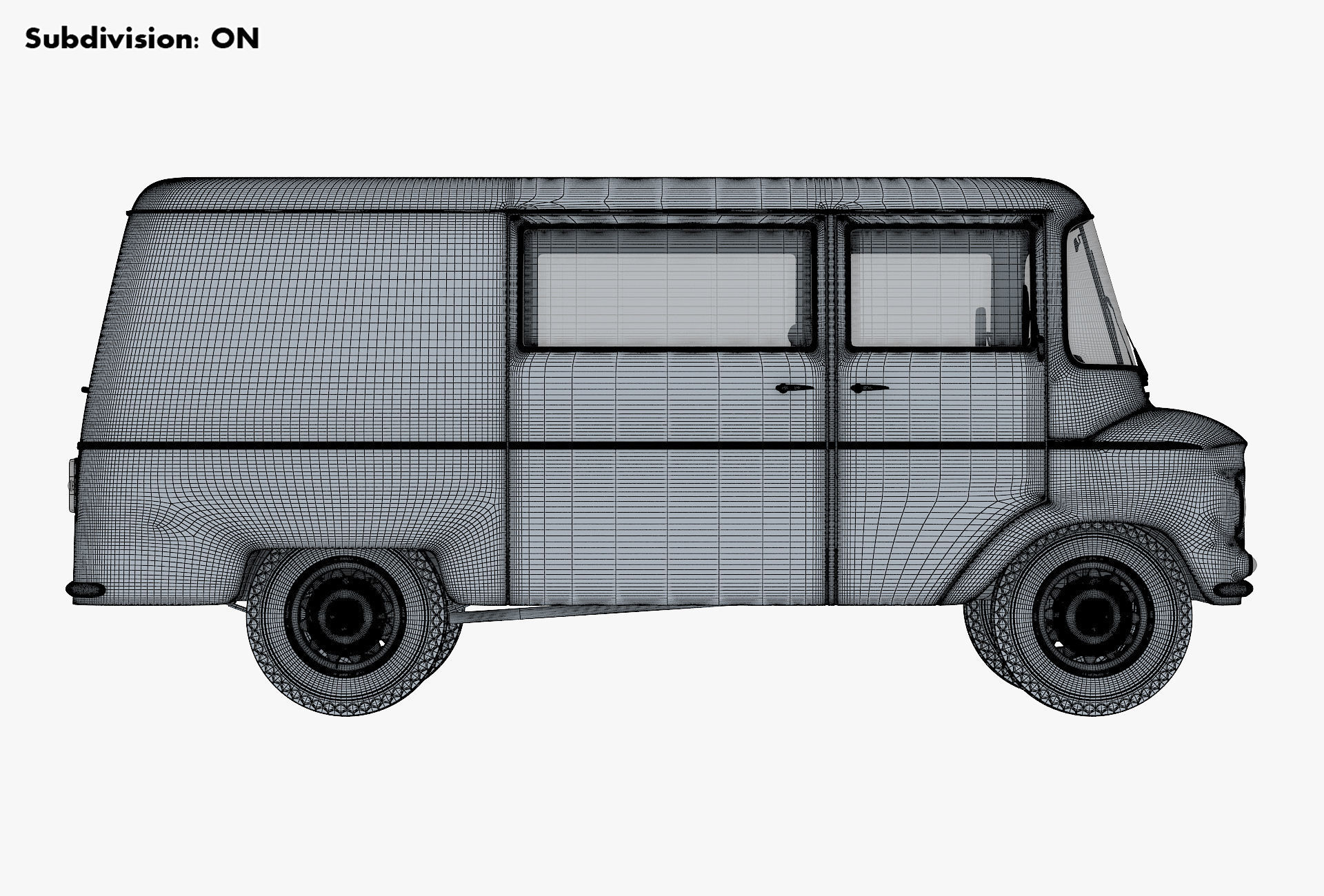 Generic Retro Cargo Van v 1 3D model_25