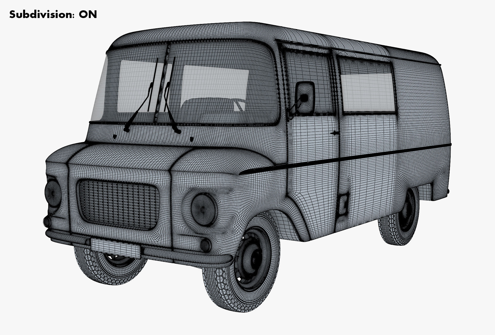 Generic Retro Cargo Van v 1 3D model_13