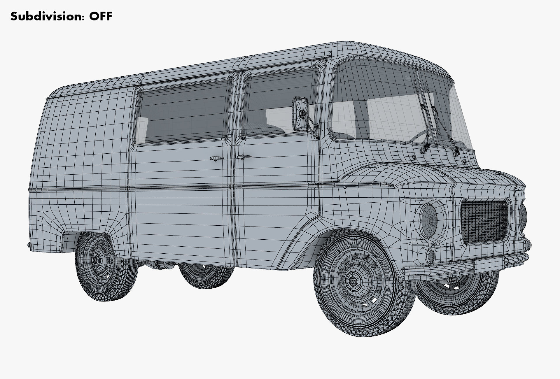 Generic Retro Cargo Van v 1 3D model_24