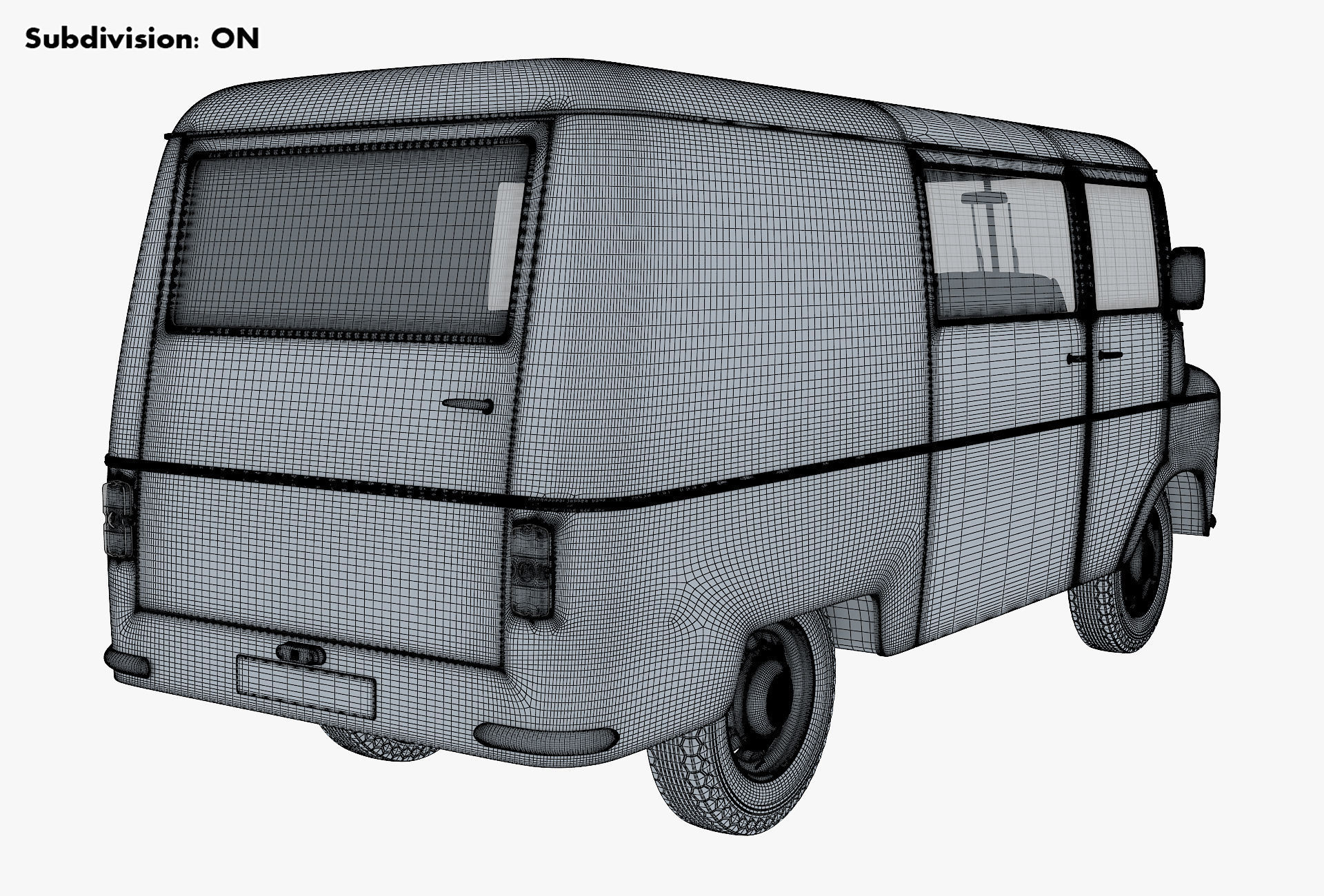 Generic Retro Cargo Van v 1 3D model_17