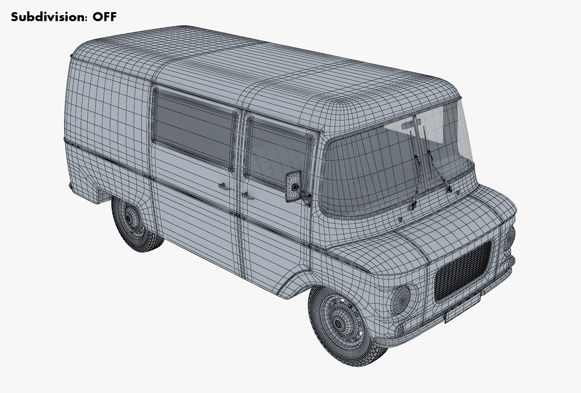 Generic Retro Cargo Van v 1 3D model_22