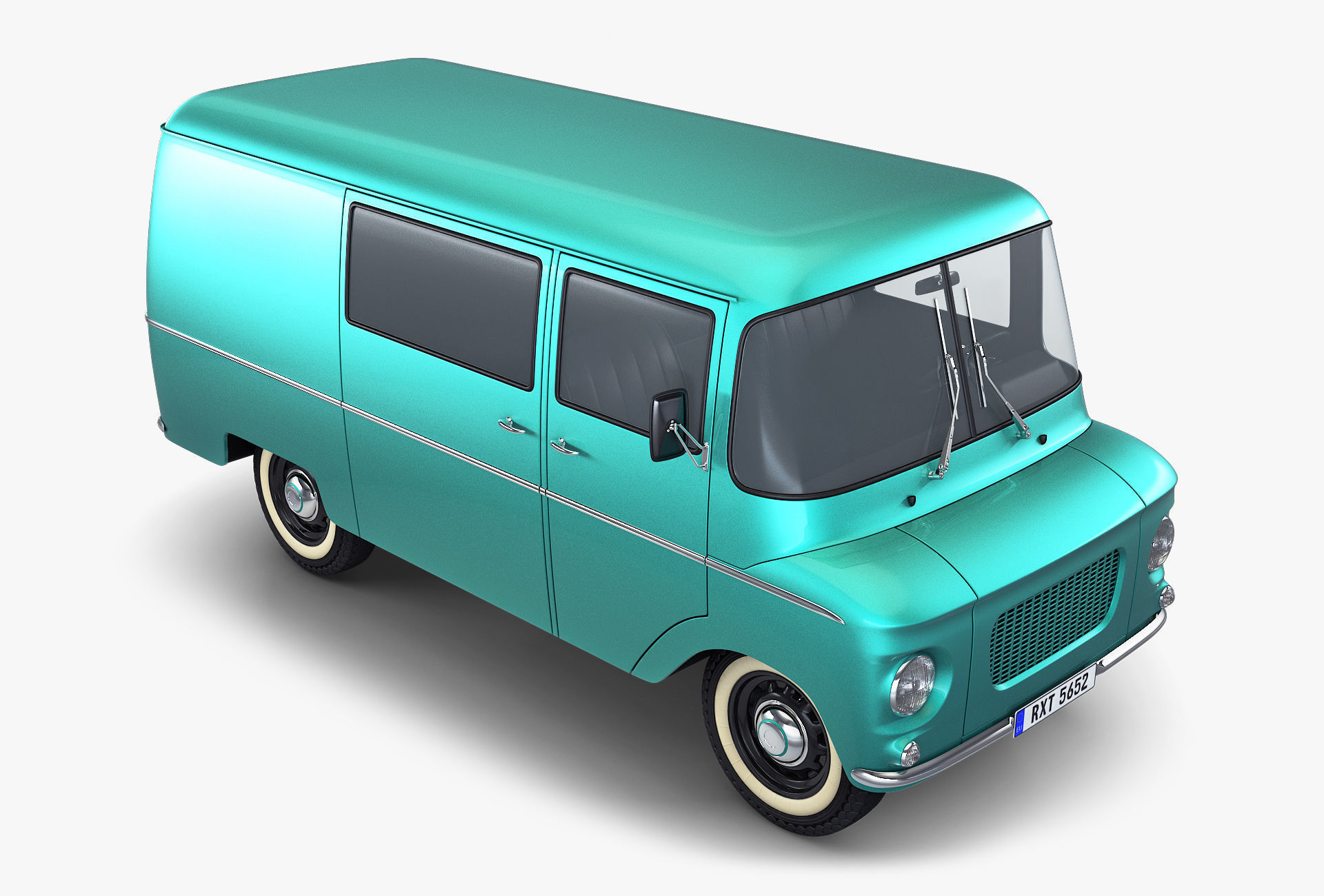 Generic Retro Cargo Van v 1 3D model_4