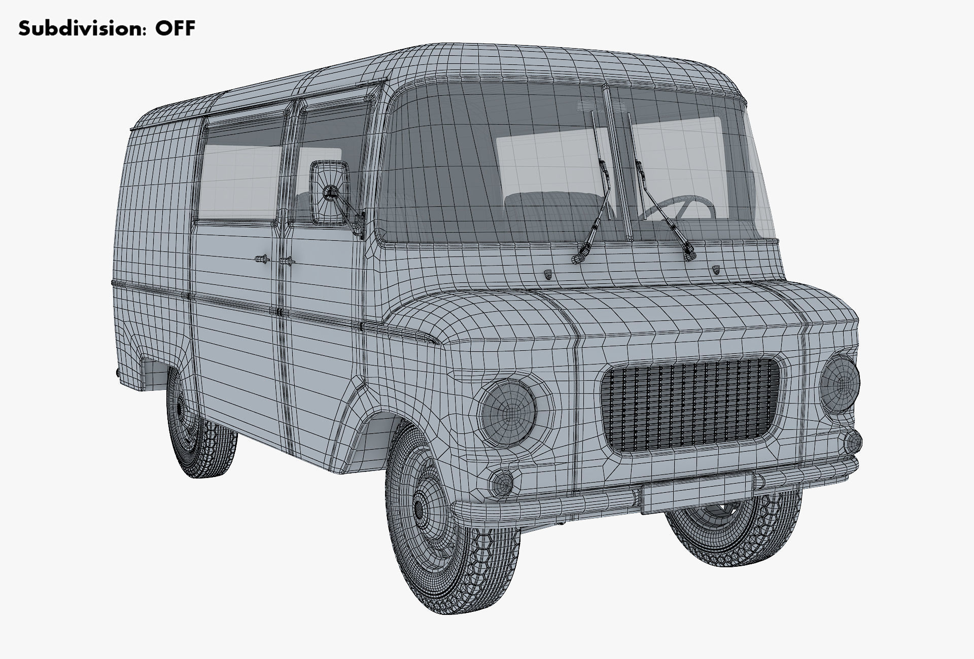 Generic Retro Cargo Van v 1 3D model_16