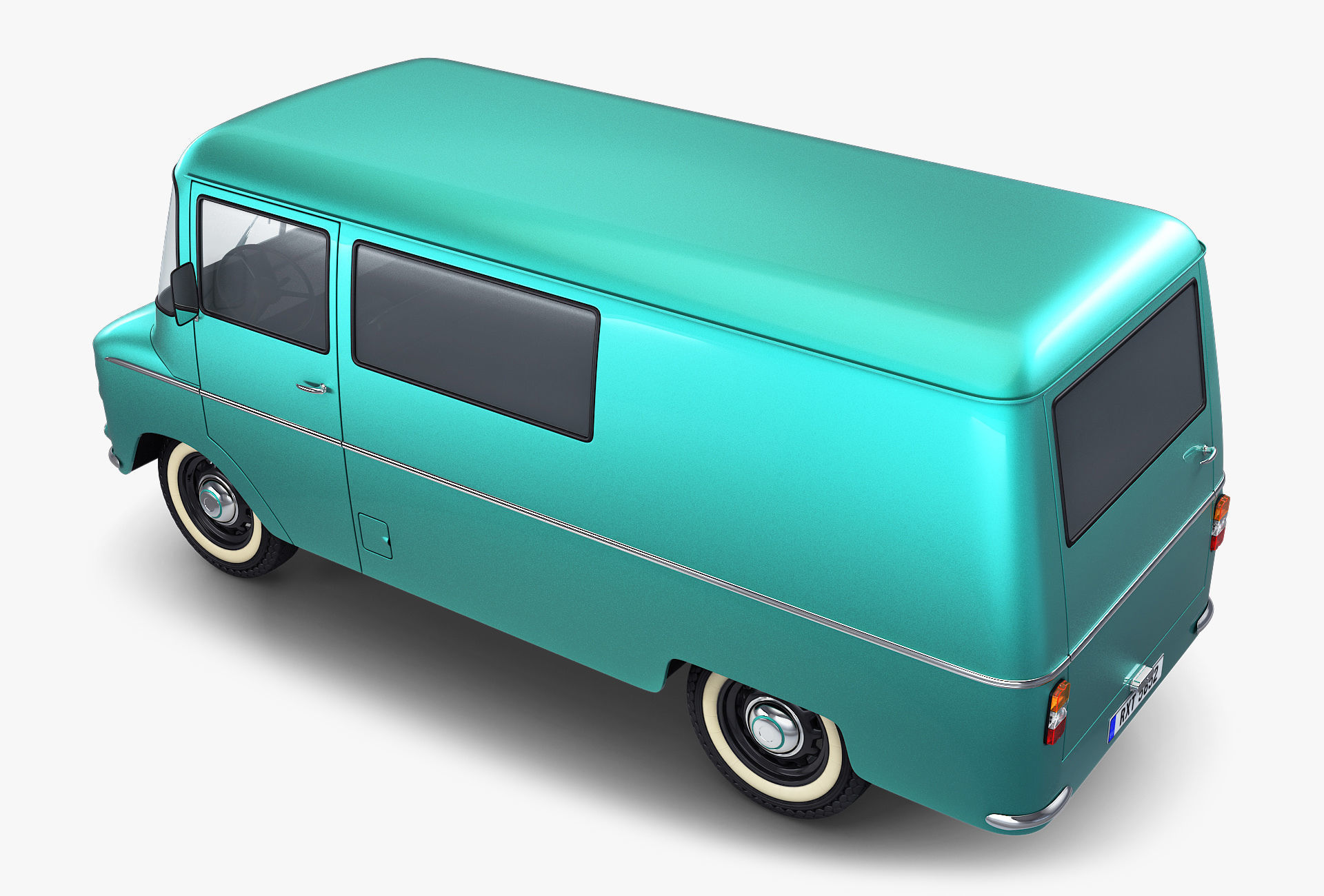 Generic Retro Cargo Van v 1 3D model_3