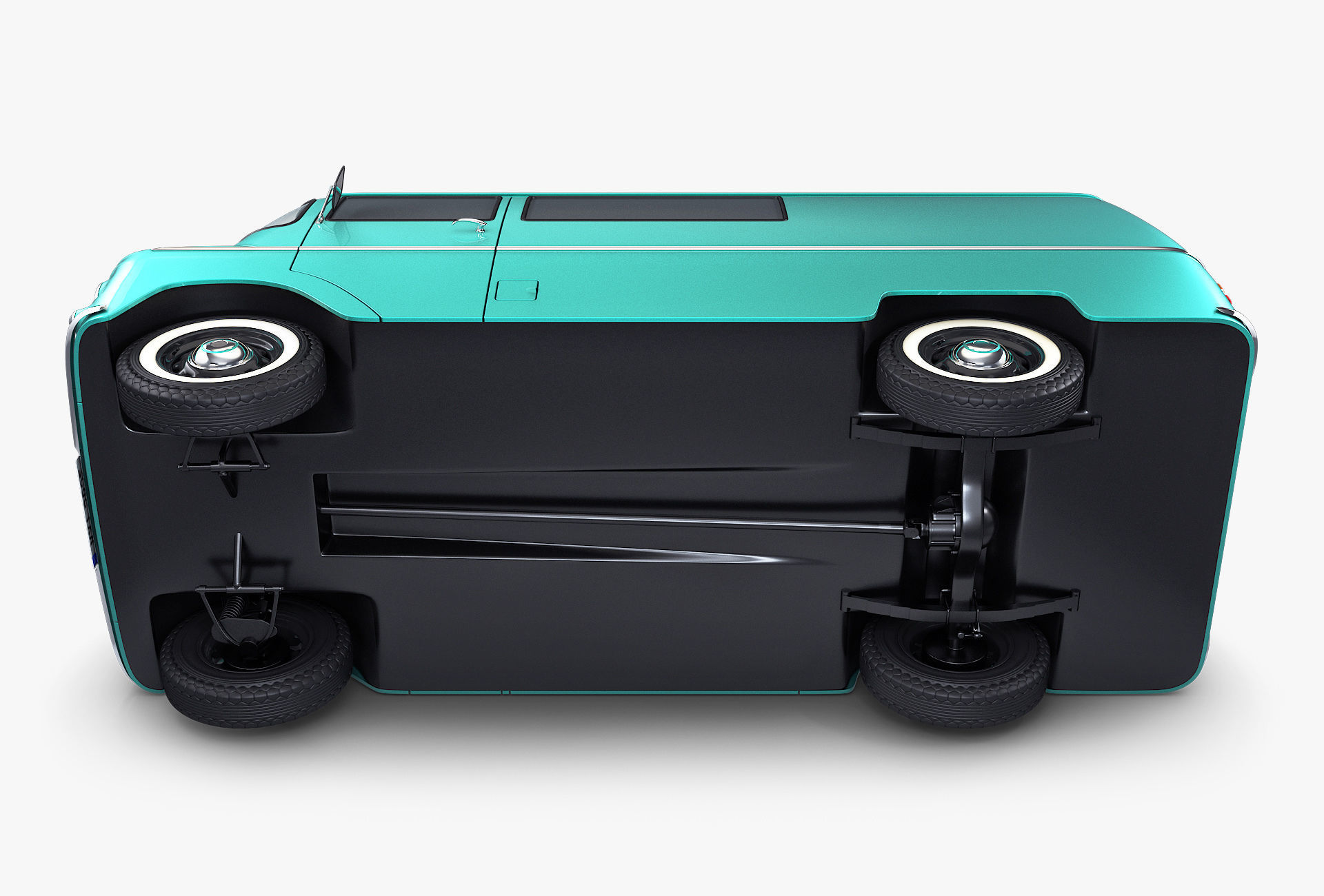 Generic Retro Cargo Van v 1 3D model_12