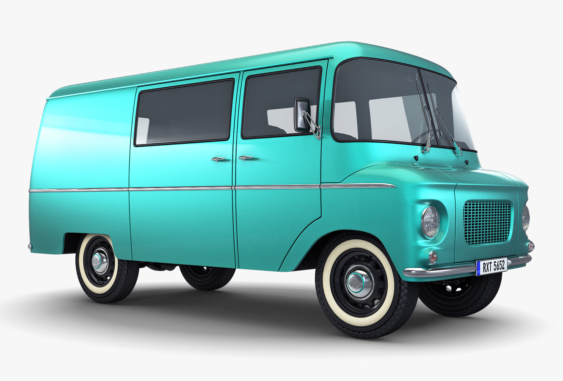Generic Retro Cargo Van v 1 3D model_5