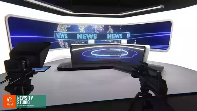 News TV studio - exposition pavilion 3D model