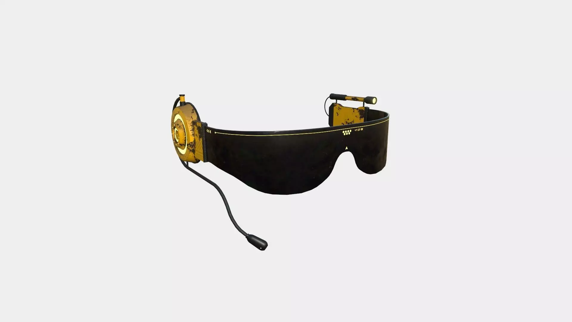 SciFi Glasses D08 Yellow Dirt - Character Design Fashion Low-poly 3D model_0