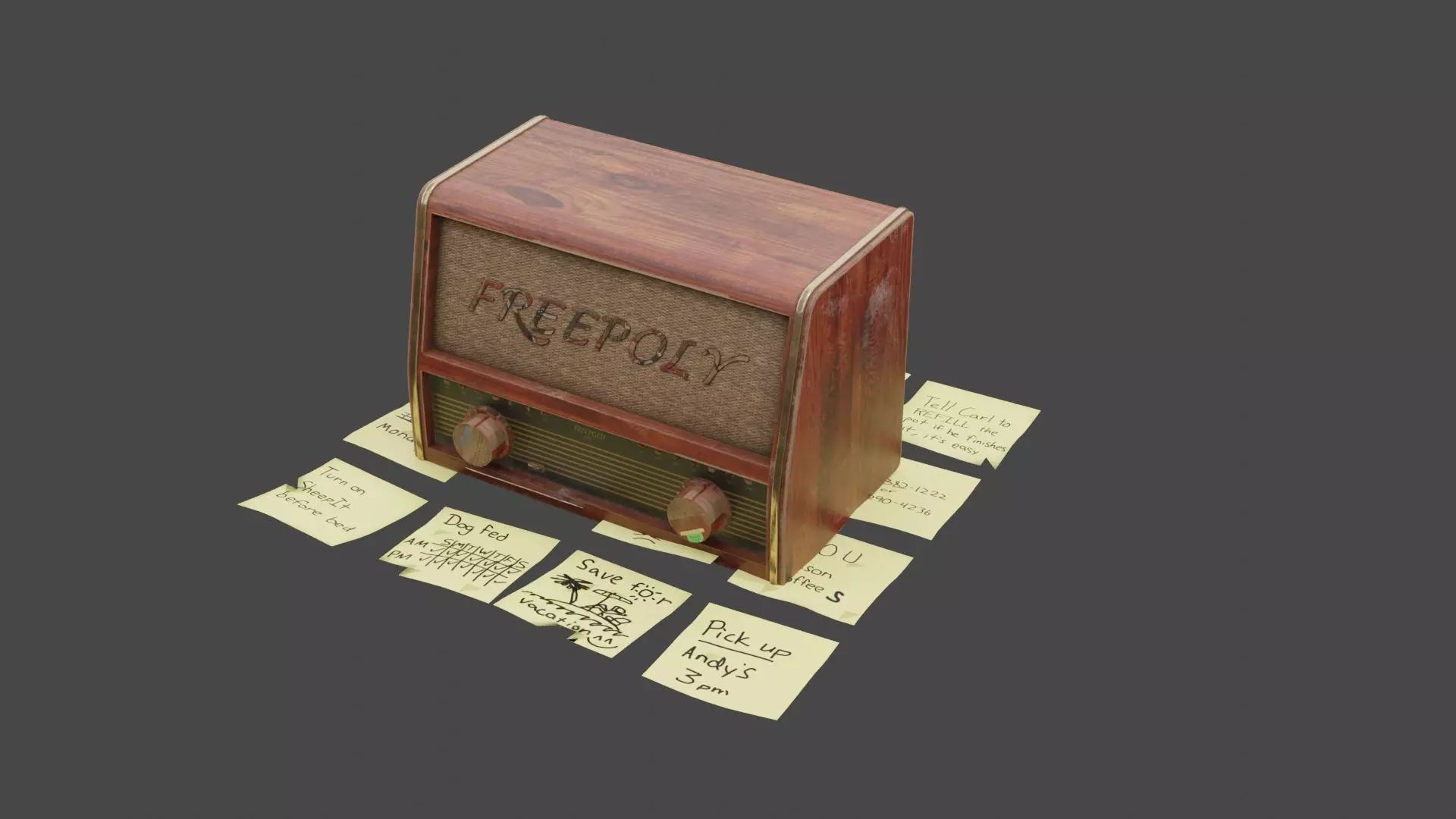 Classic Radio 3D model_0