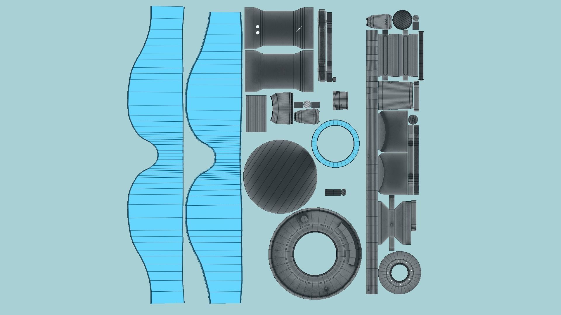 SciFi Glasses D09 Steel Dark - Character Design Fashion Low-poly 3D model_5