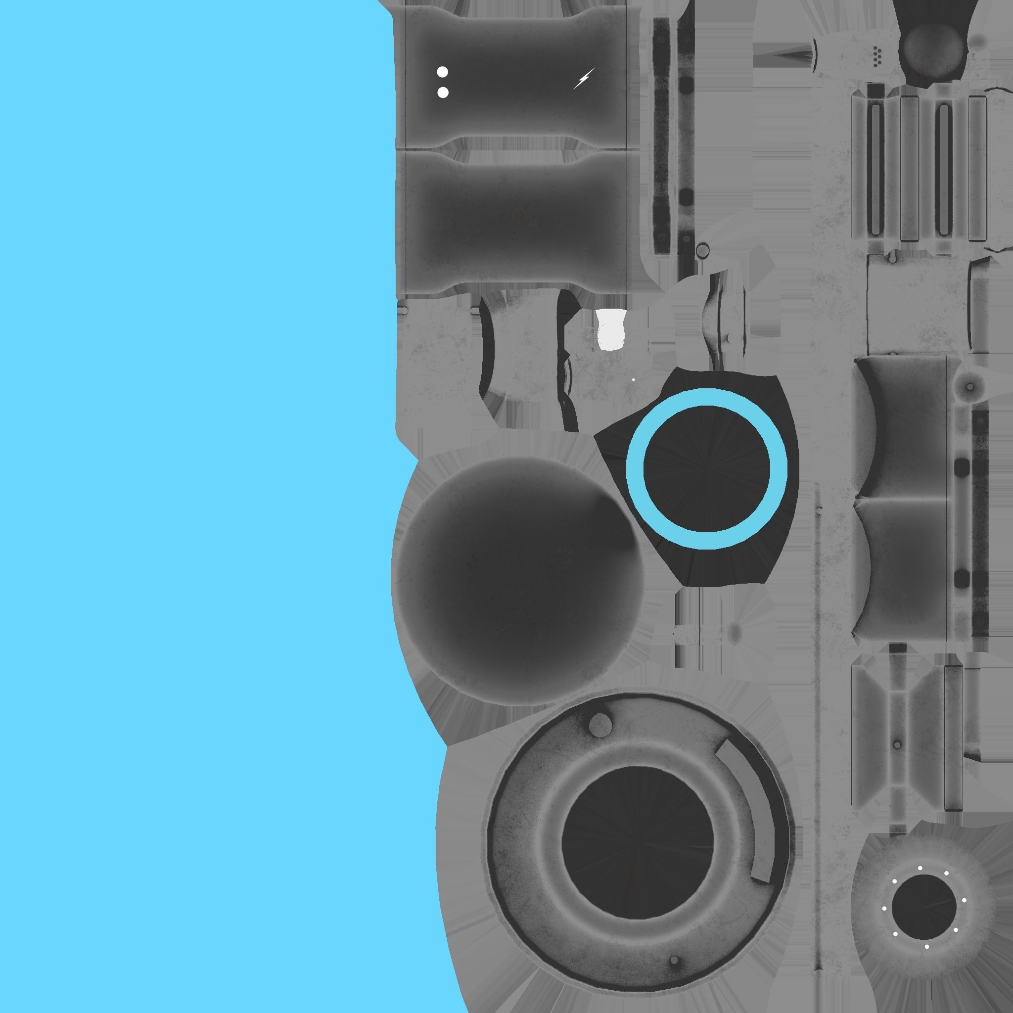 SciFi Glasses D09 Steel Dark - Character Design Fashion Low-poly 3D model_19