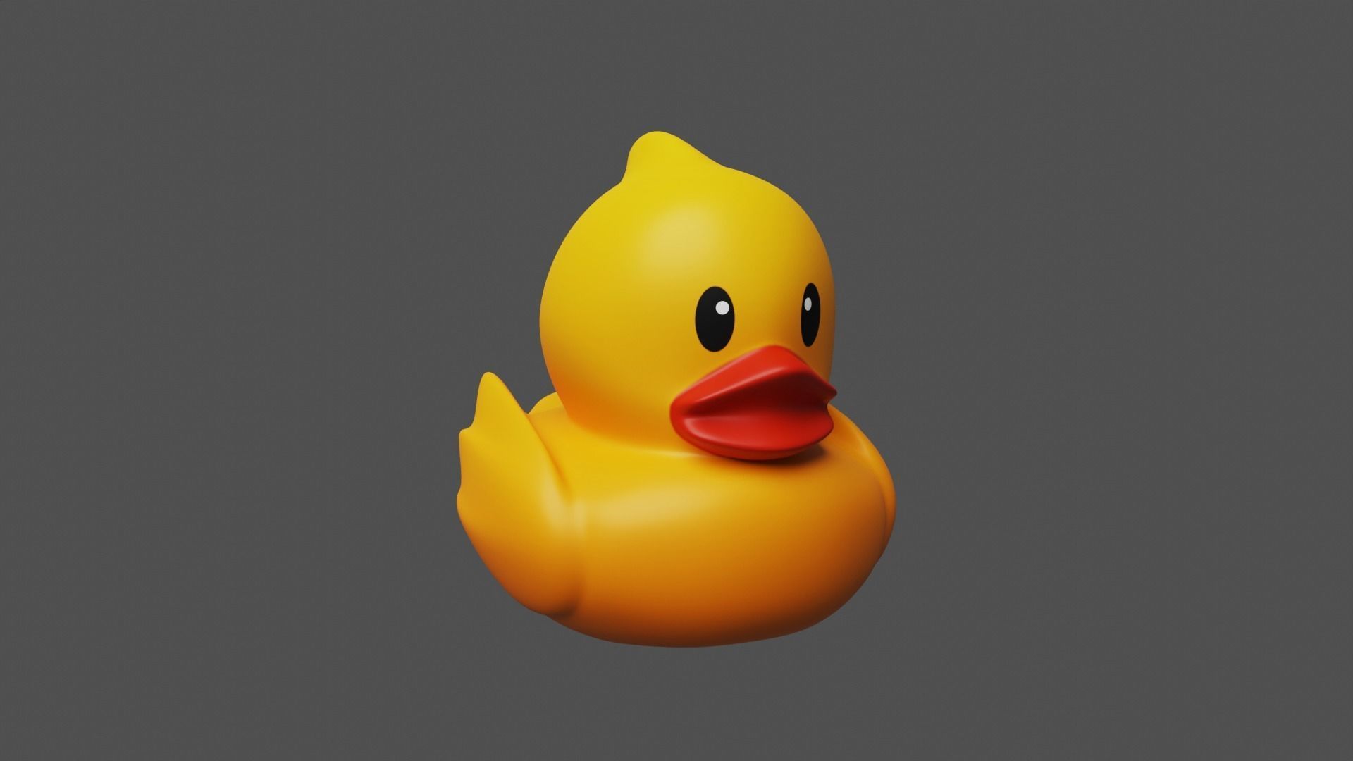 Highpoly rubber duck 3d model with PBR texture Low-poly 3D model_1