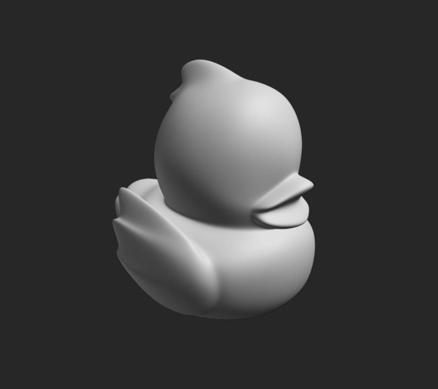 Highpoly rubber duck 3d model with PBR texture Low-poly 3D model_12