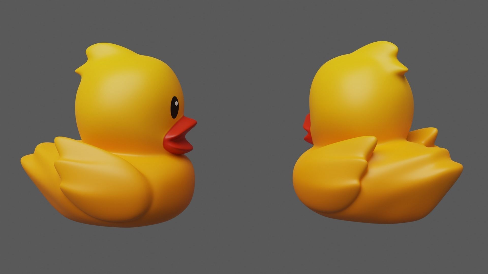 Highpoly rubber duck 3d model with PBR texture Low-poly 3D model_3