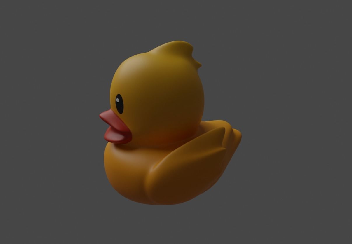 Highpoly rubber duck 3d model with PBR texture Low-poly 3D model_7