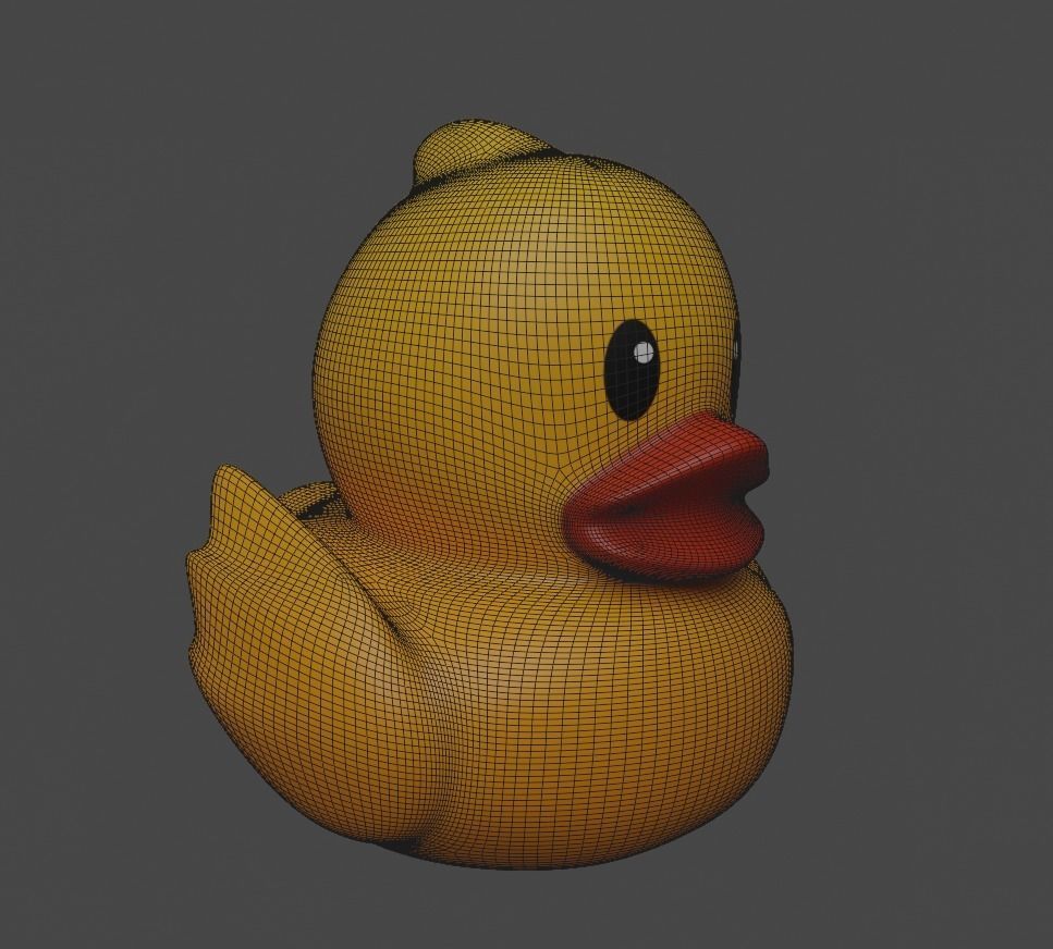 Highpoly rubber duck 3d model with PBR texture Low-poly 3D model_5