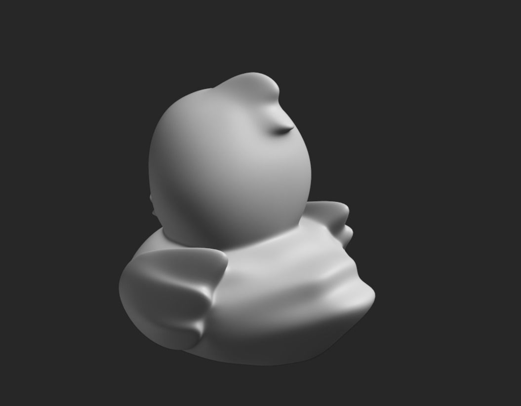 Highpoly rubber duck 3d model with PBR texture Low-poly 3D model_14