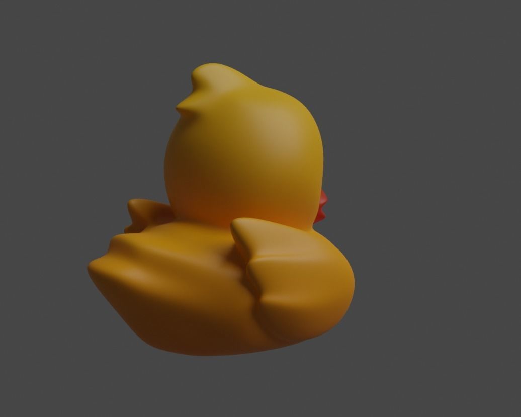 Highpoly rubber duck 3d model with PBR texture Low-poly 3D model_6