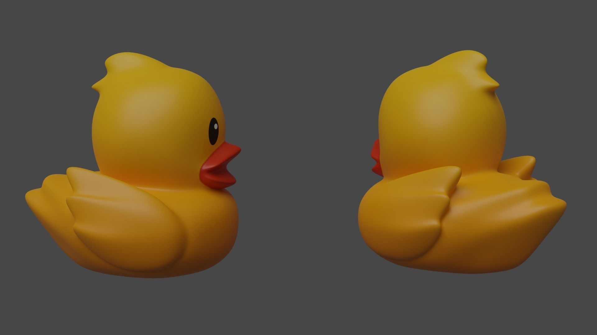 Highpoly rubber duck 3d model with PBR texture Low-poly 3D model_9