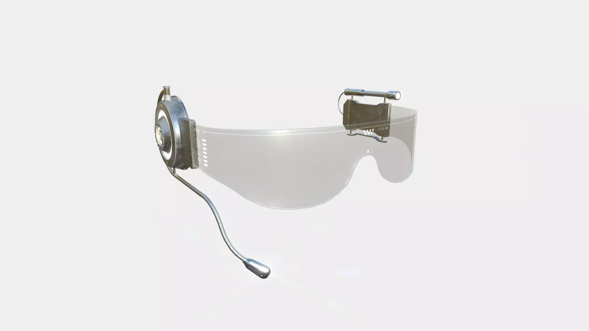 SciFi Glasses D10 Steel Light - Character Design Fashion Low-poly 3D model_0