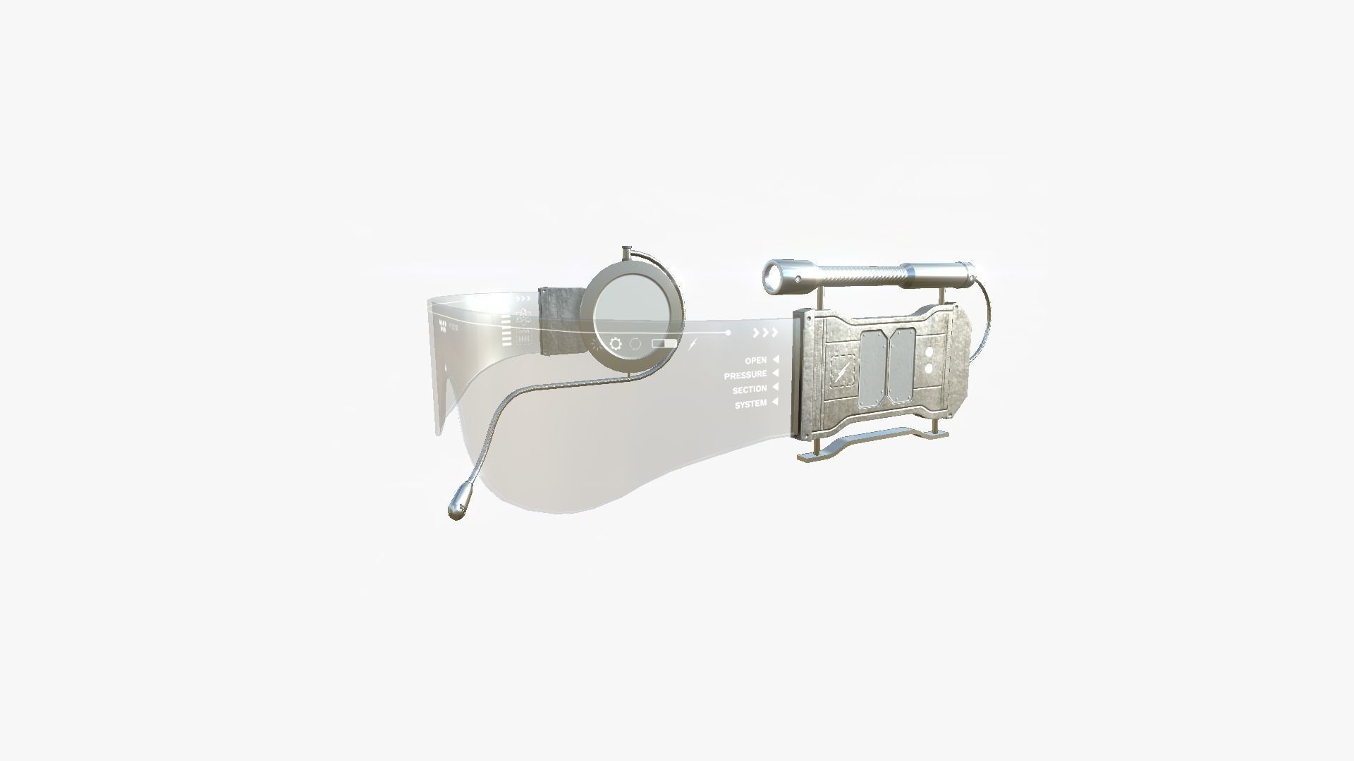 SciFi Glasses D10 Steel Light - Character Design Fashion Low-poly 3D model_3