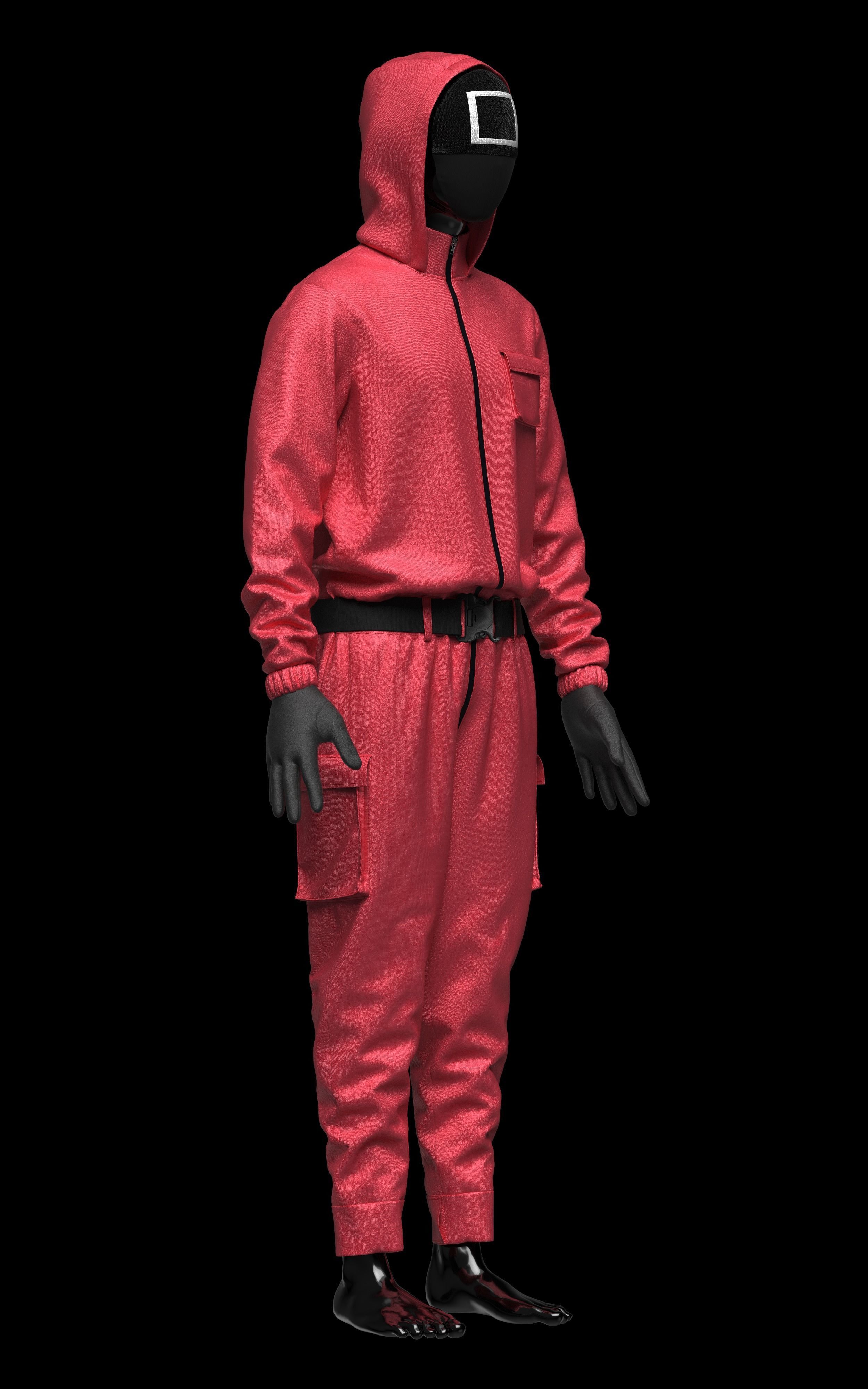 Pink Soldiers Squid Game 3D model_4