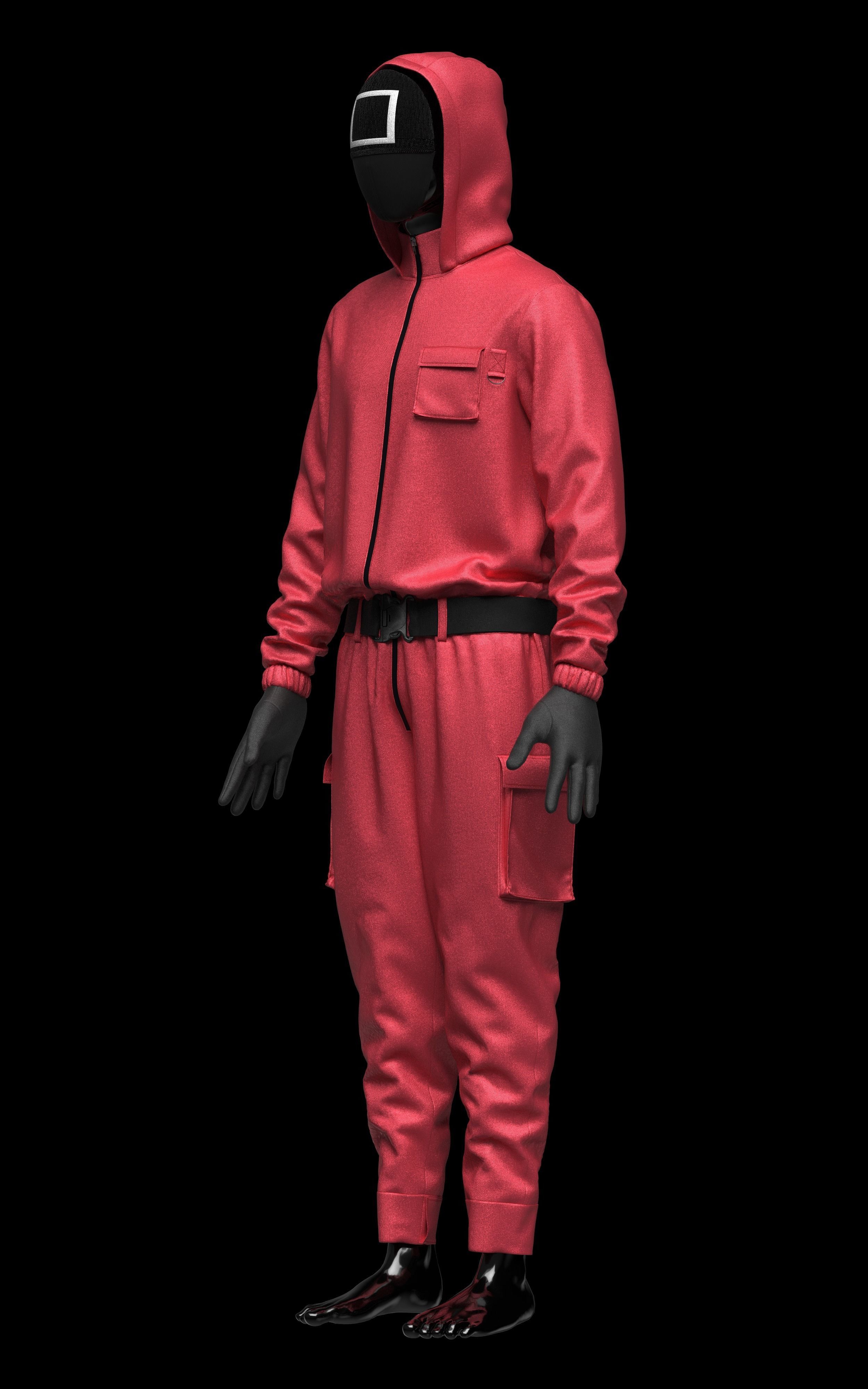 Pink Soldiers Squid Game 3D model_10