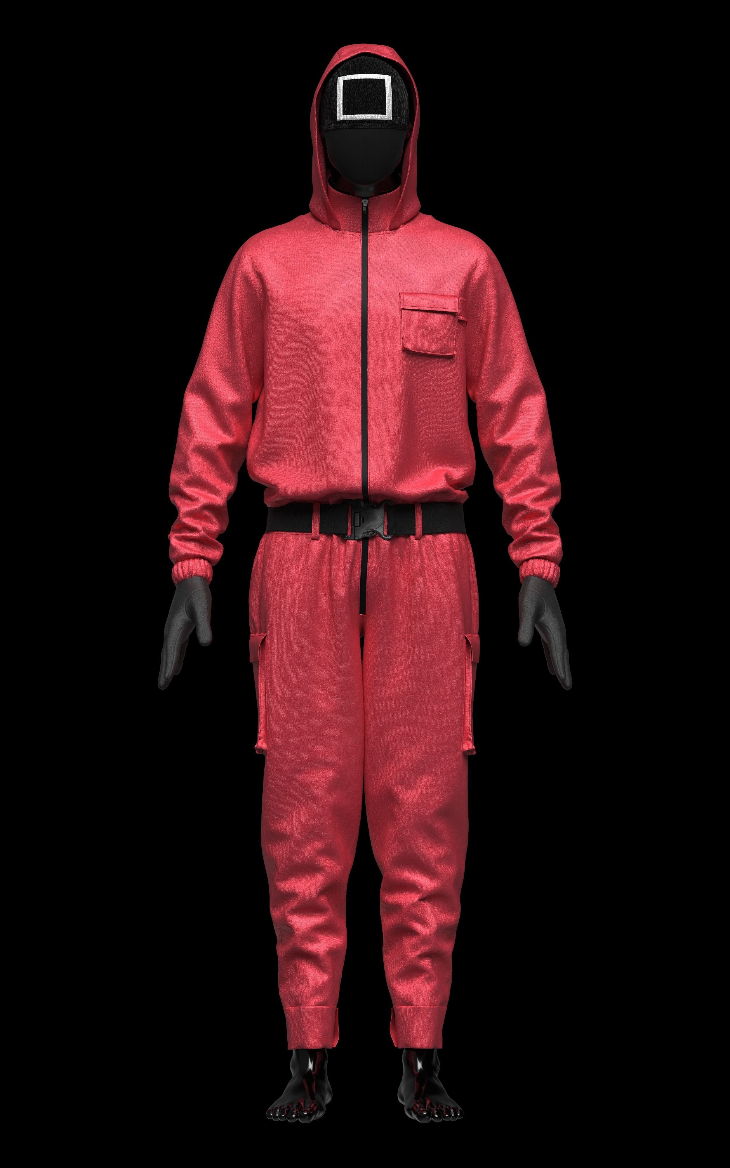 Pink Soldiers Squid Game 3D model_3