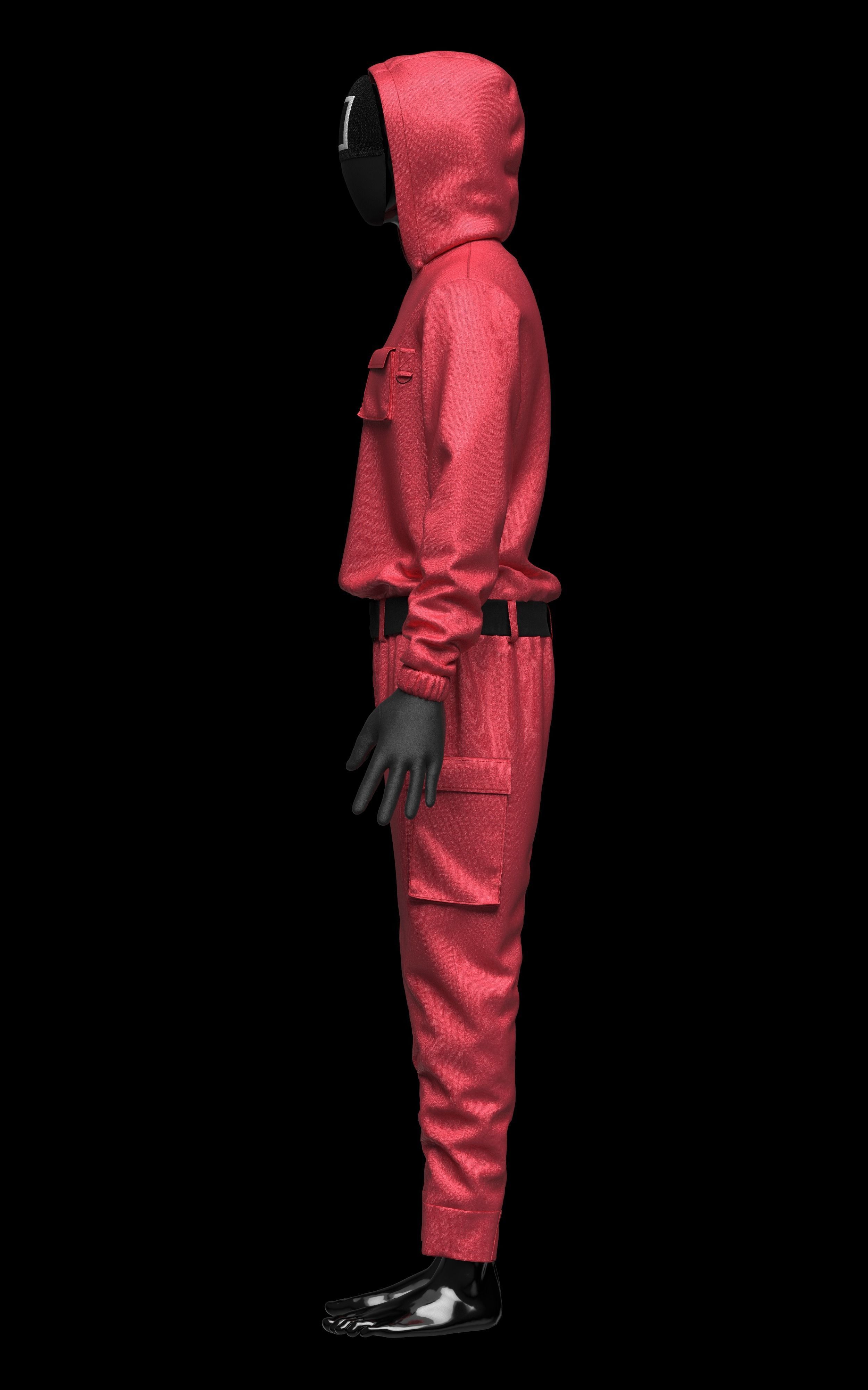 Pink Soldiers Squid Game 3D model_9