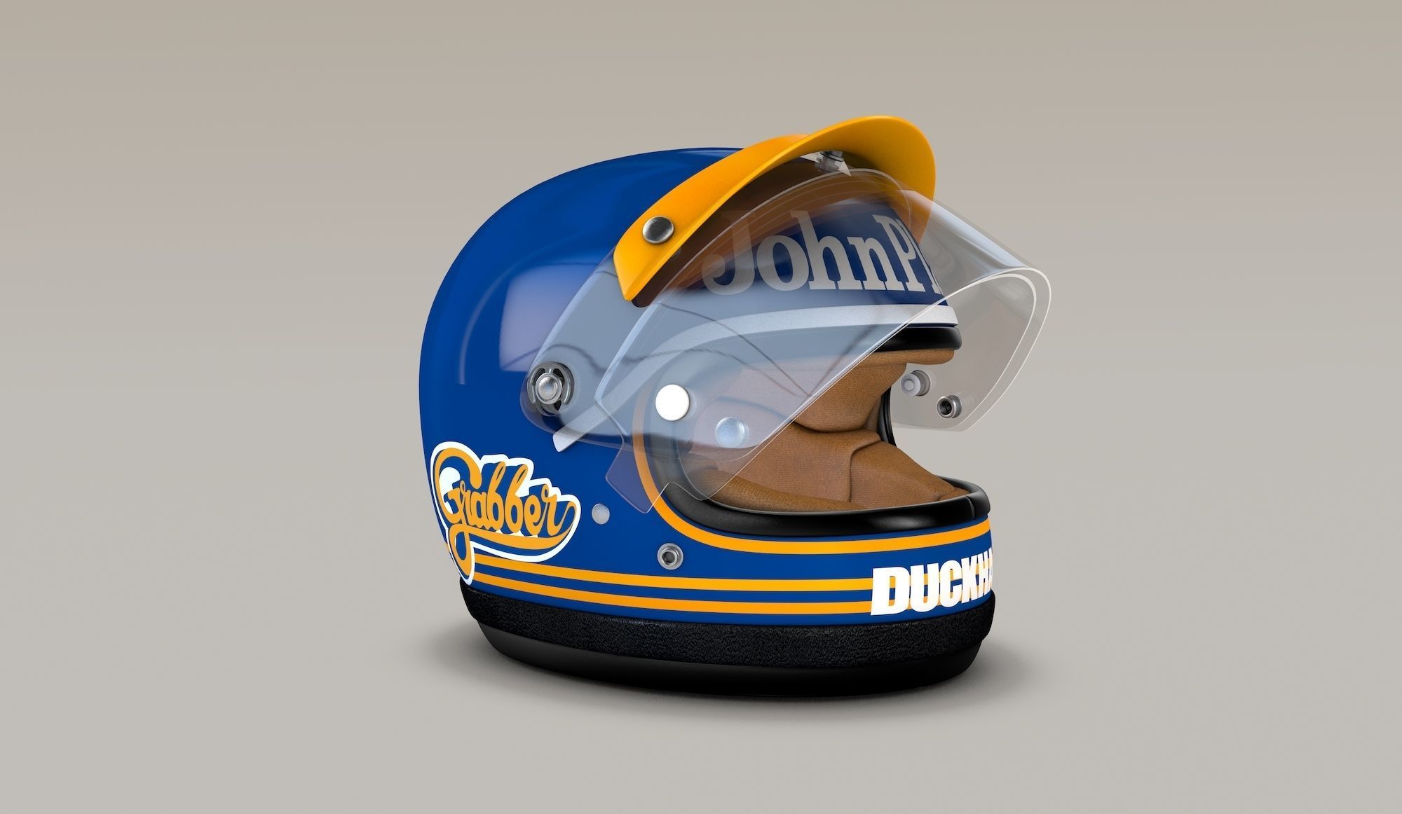 Ronnie Peterson Lotus Helmet 70s 3D model_1