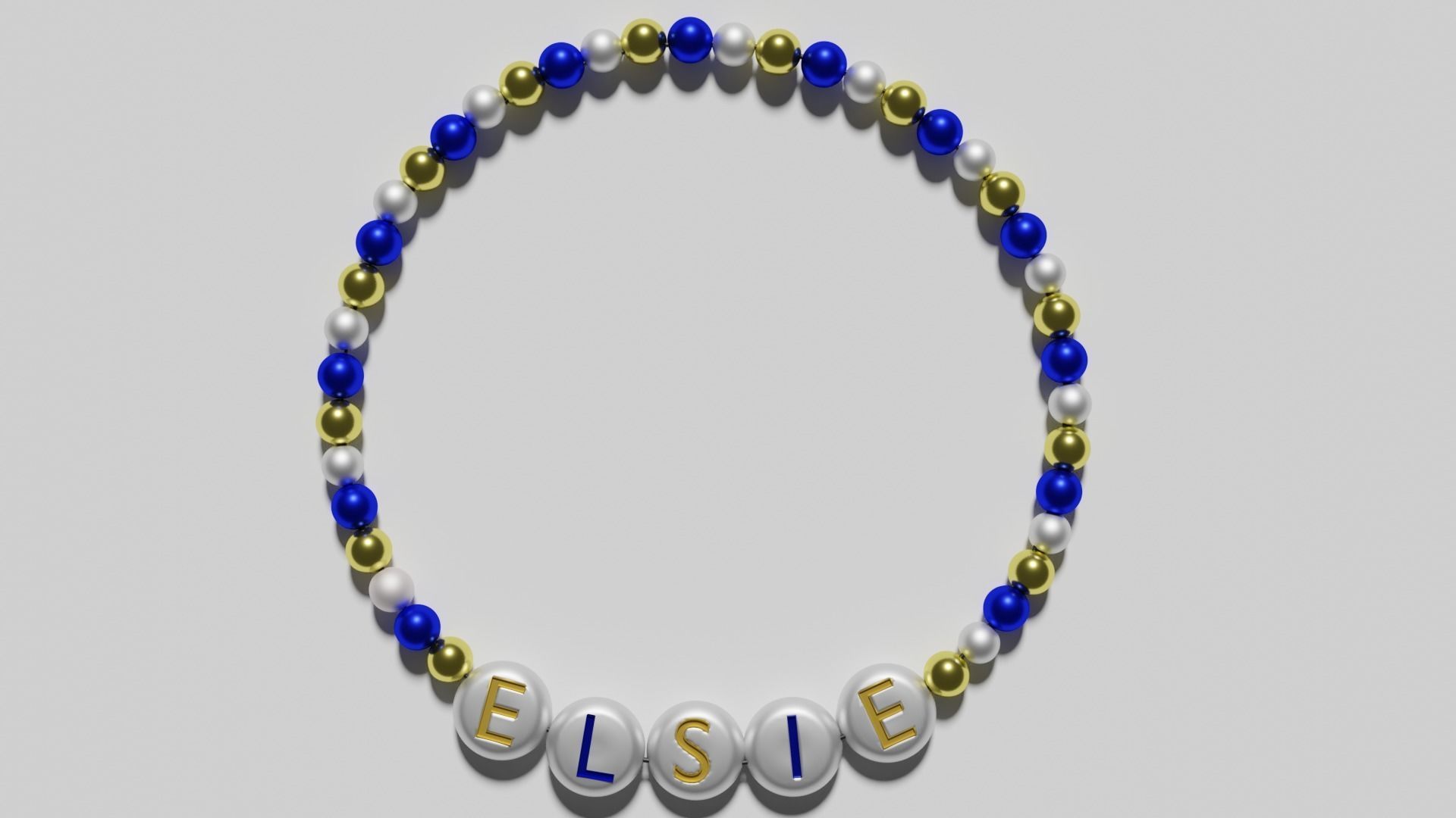 Personalized Bead Bracelet 3D Model  3D model_3