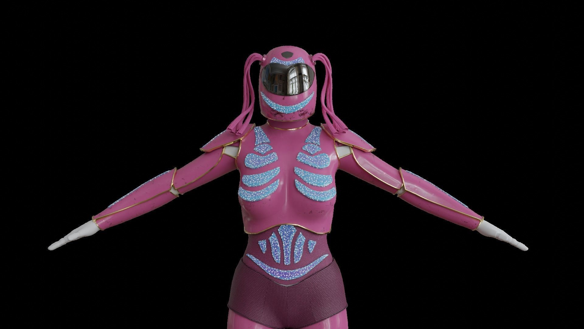 High-quality pink robot 3D model_6