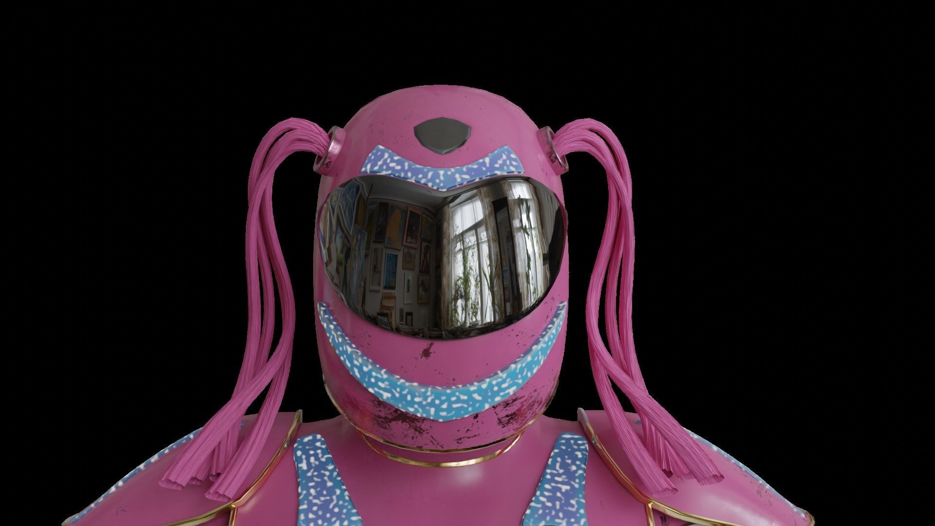 High-quality pink robot 3D model_5