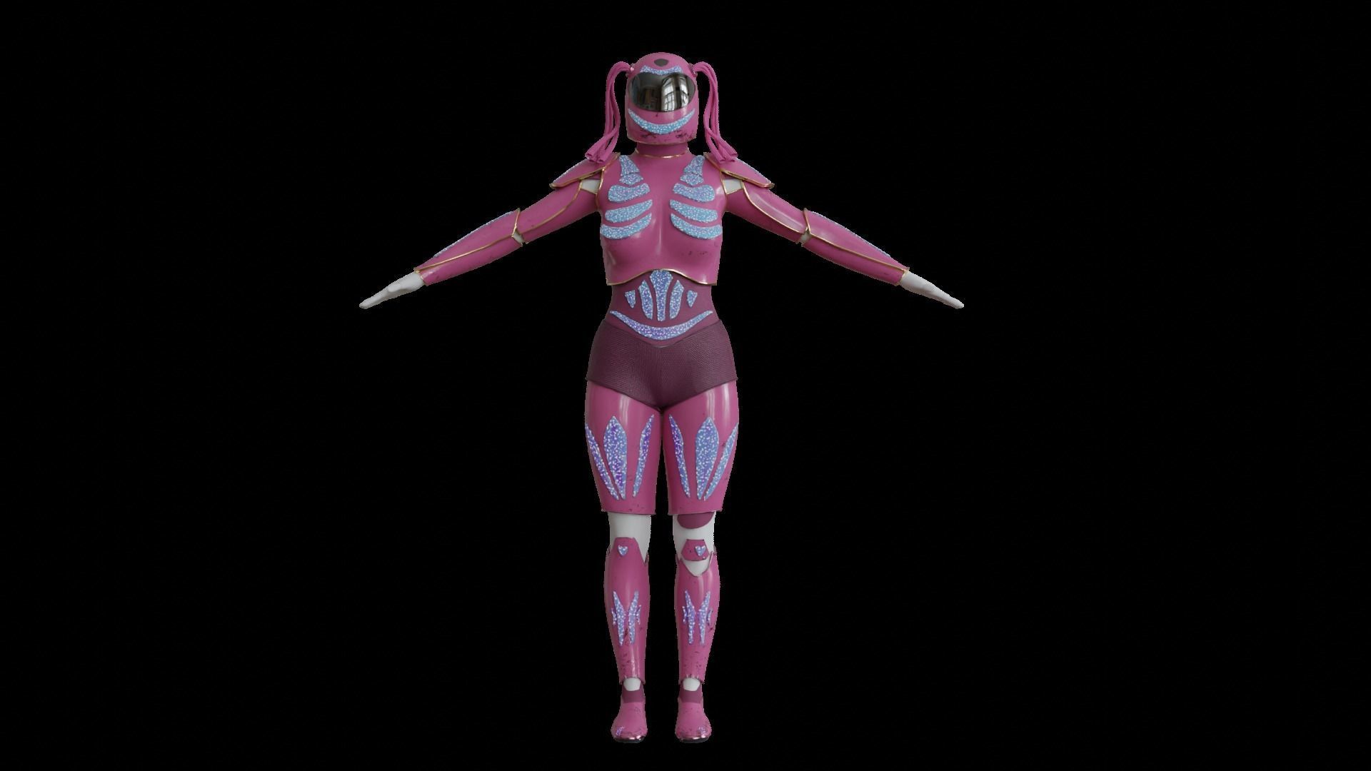 High-quality pink robot 3D model_13