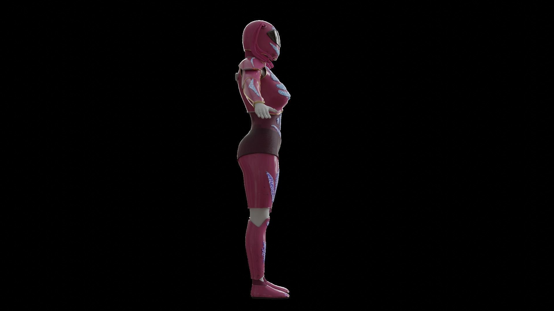 High-quality pink robot 3D model_12