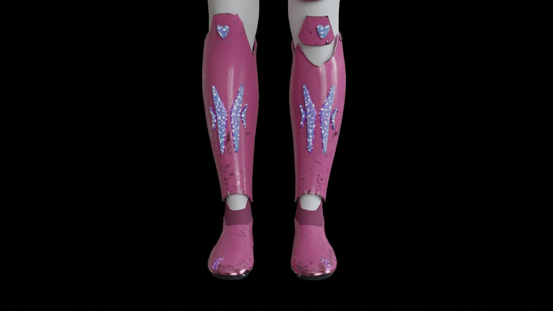 High-quality pink robot 3D model_8