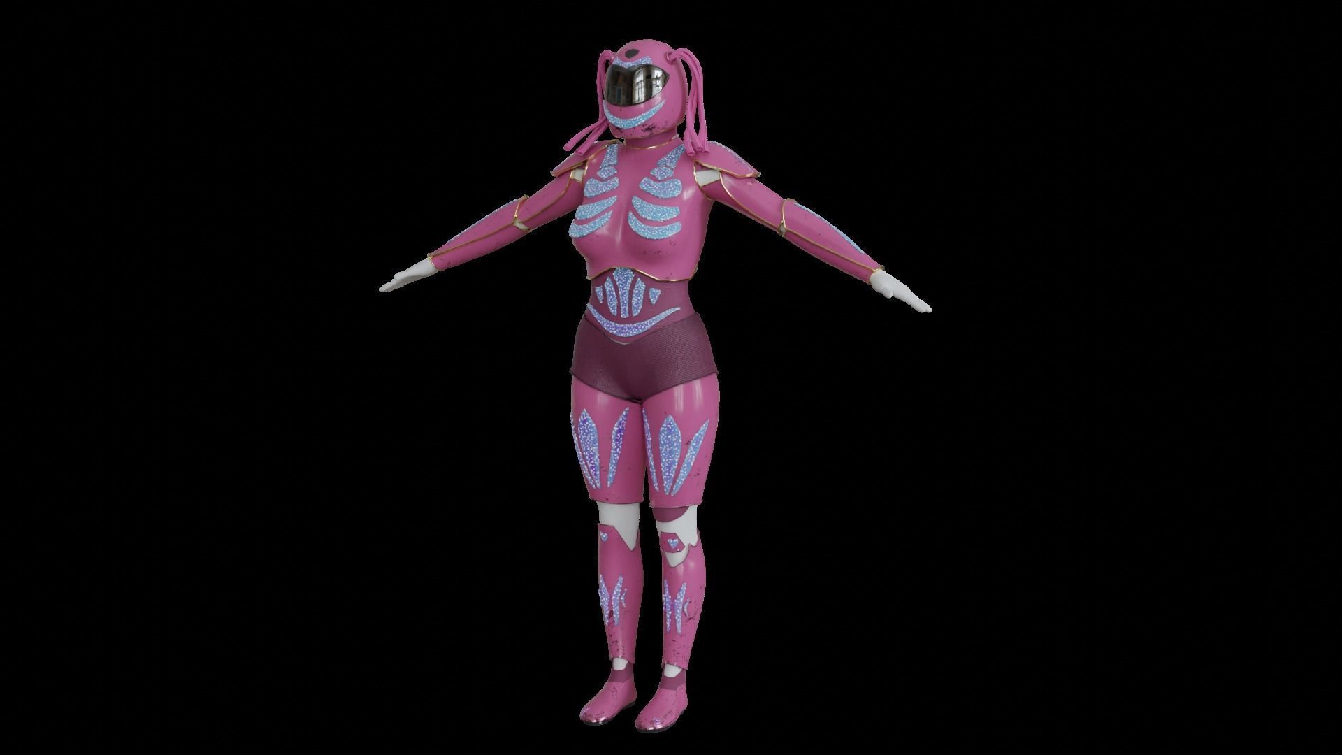 High-quality pink robot 3D model_9